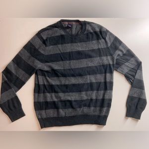 Gap Men's Baggy Fit Long Sleeve Black Striped Pullover Sweater Size M